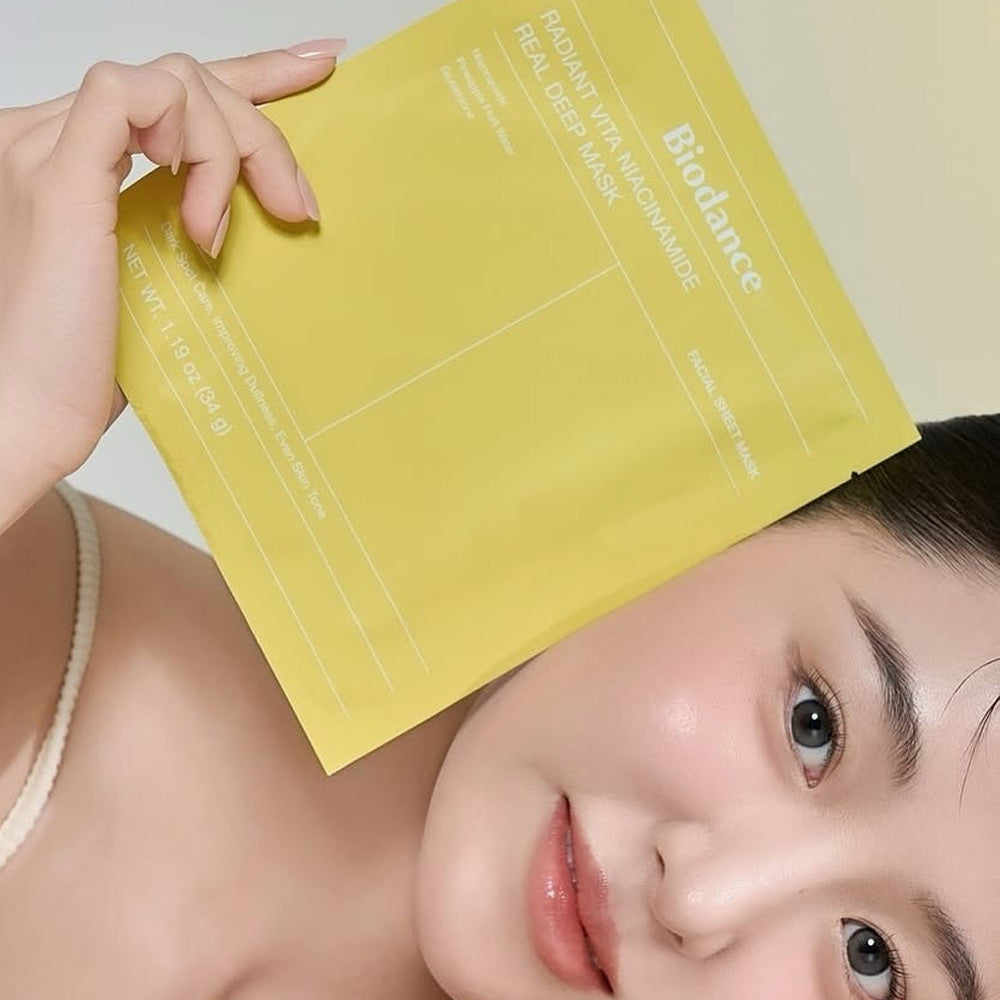 BIODANCE – Radiant Vita Niacinamide Real Deep Mask. Korean skincare sheet mask.