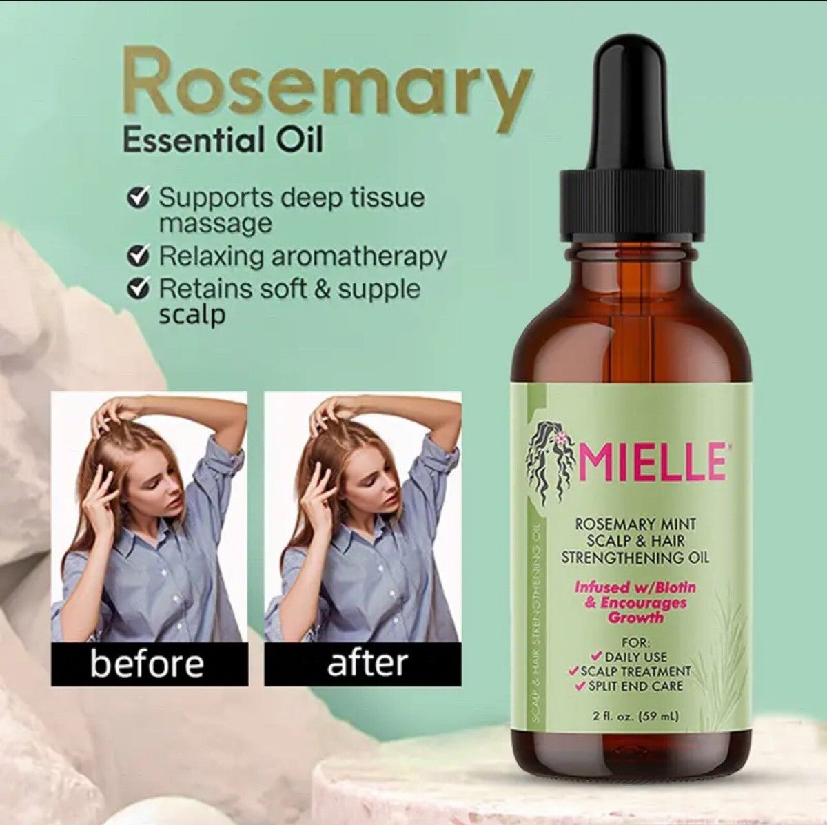 Rosemary Mint Scalp & Hair Strengthening Oil.